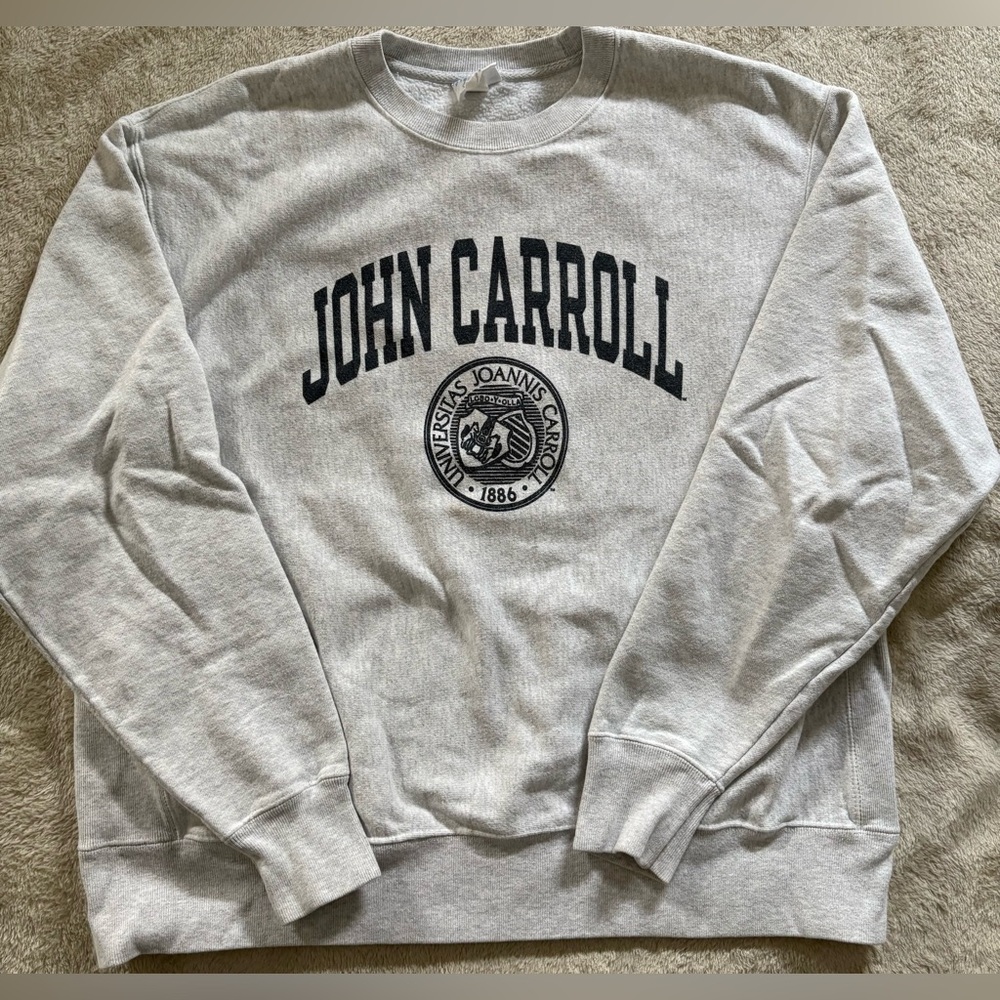 Champion Gray Crewneck Sweater with John Carroll University Logo (XL)